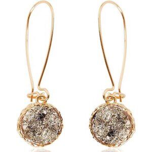 Humble Chic Simulated Druzy Threader Drop Earrings for Women